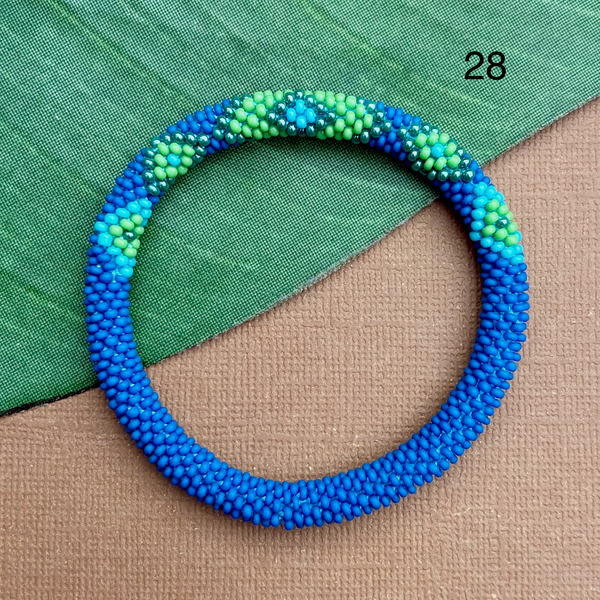Blue Sky (Blues) Beaded Bangles