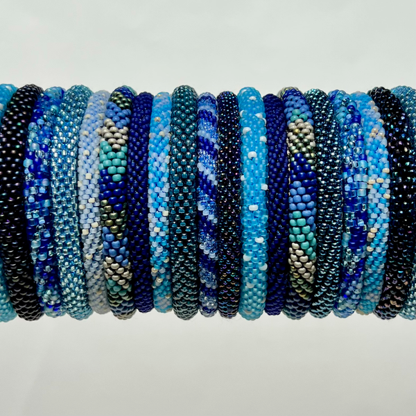 Blue Beaded Bangles #19