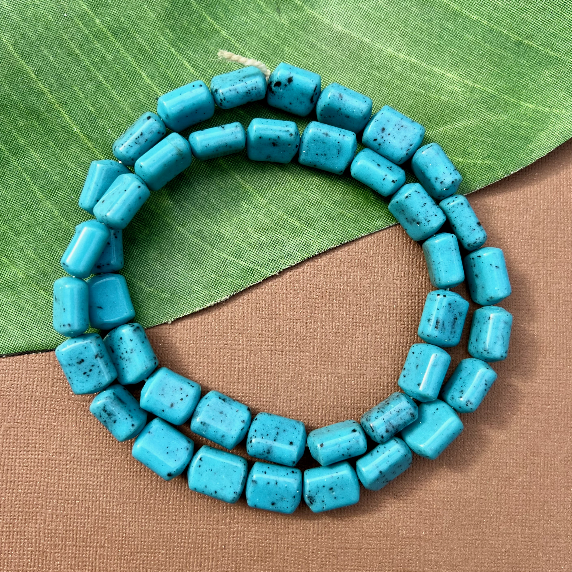 Blue Rectangular Beads - 40 Pieces