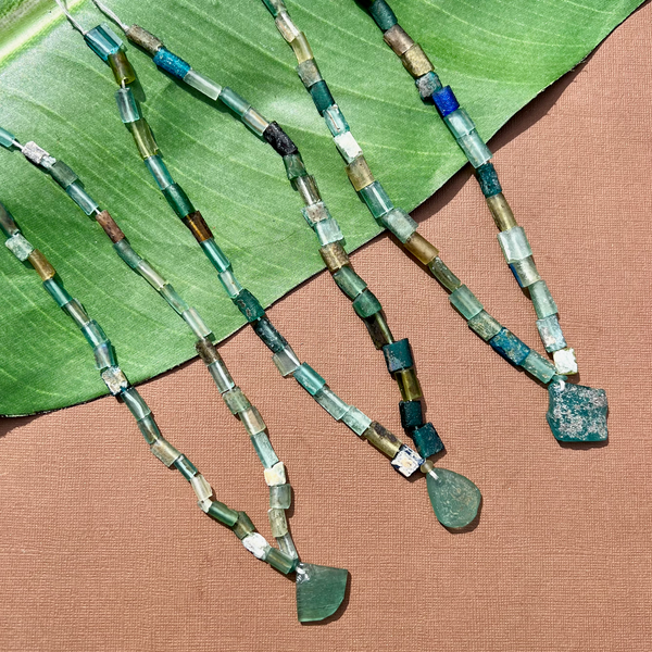 Roman Glass Broken Bangle Bead Strands
