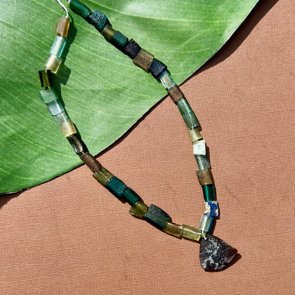 Roman Glass Broken Bangle Bead Strands