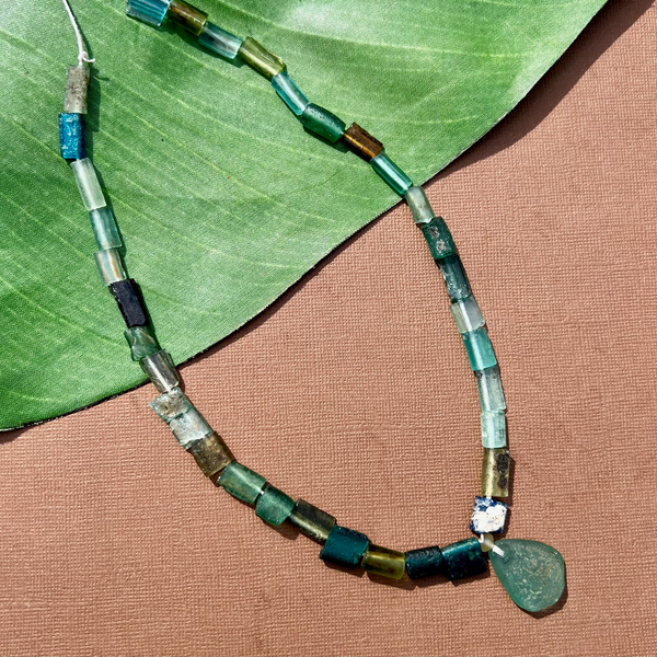 Roman Glass Broken Bangle Bead Strands