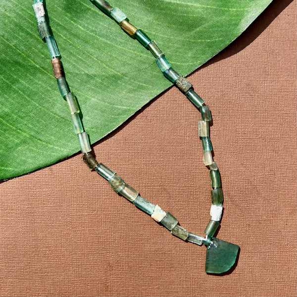 Roman Glass Broken Bangle Bead Strands