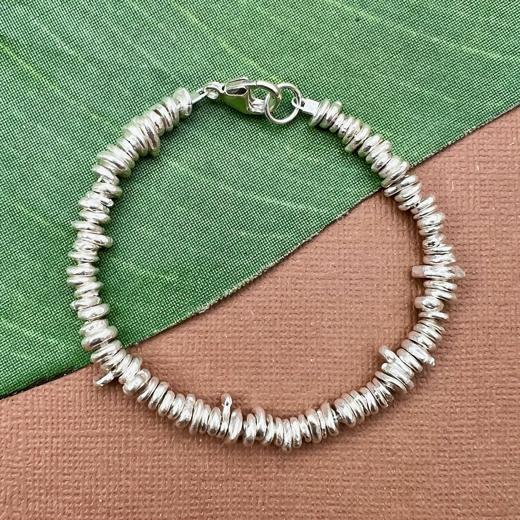 Hill Tribe Fine Silver Irregular 6mm Chip Bead Bracelet