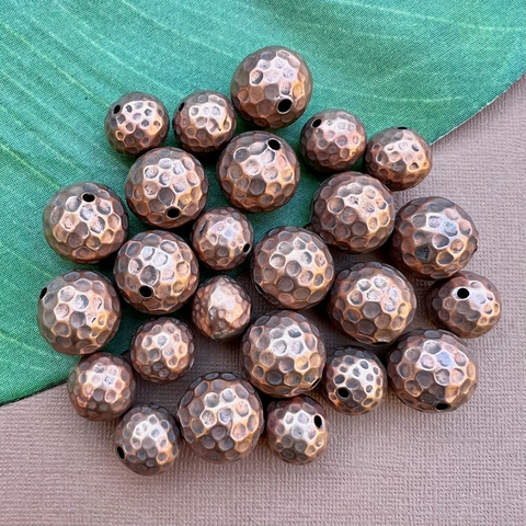 Copper Hammered Beads - 1 Piece