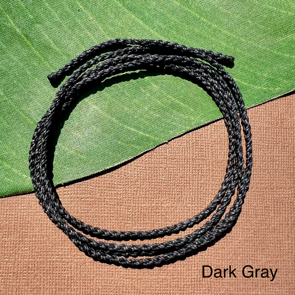 Dark Gray - Braided Nylon Waxed Cord