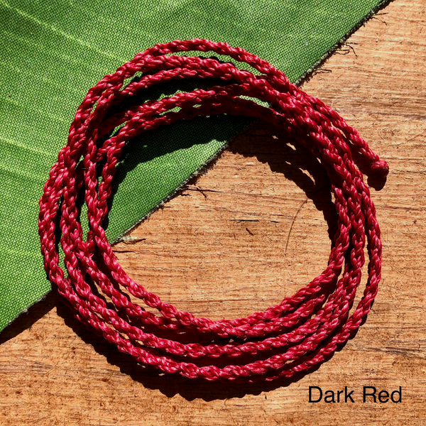 Dark Red - Braided Nylon Waxed Cord