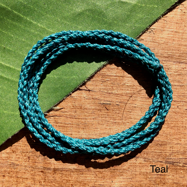 Teal - Braided Nylon Waxed Cord