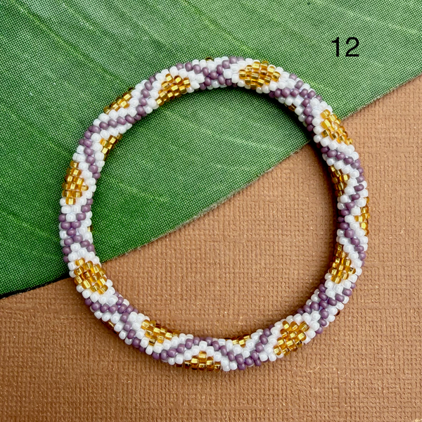 Biscuit (Cream, Neutral, Gold) Beaded Bangles