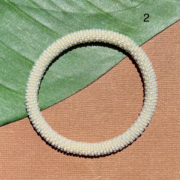 Biscuit (Cream, Neutral, Gold) Beaded Bangles