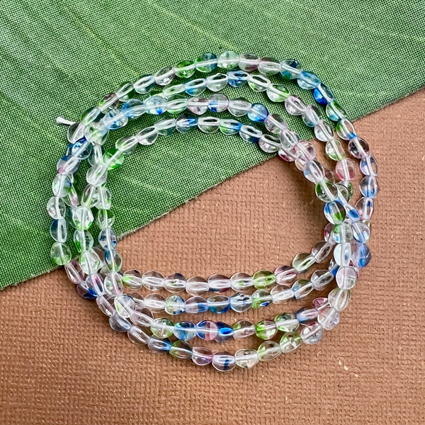 Small 3 Sided Multi Colored Beads - 150 Pieces