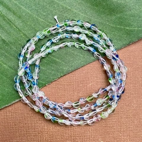 Small 3 Sided Multi Colored Beads - 150 Pieces