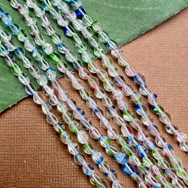 Small 3 Sided Multi Colored Beads - 150 Pieces