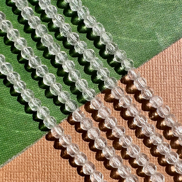 Faceted Small Round Crystal Glass - 100 Pieces