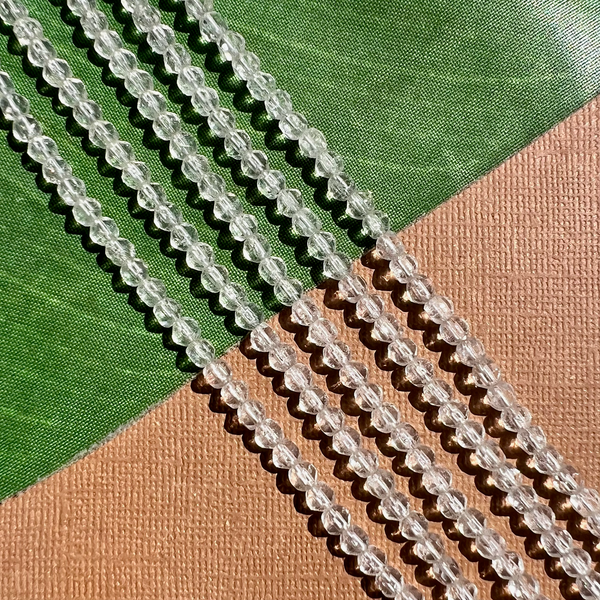 Faceted Small Round Crystal Glass - 100 Pieces