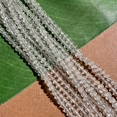 Faceted Small Round Crystal Glass - 100 Pieces