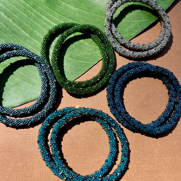 Blue Fire Polish Crystal Bangles