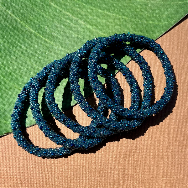 Blue Fire Polish Crystal Bangles
