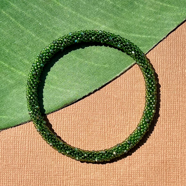 Green Fire Polish Crystal Bangles