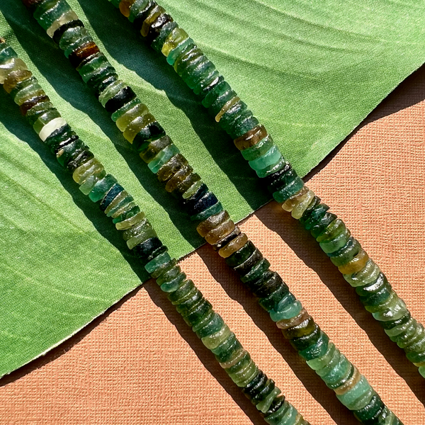 Roman Glass 10mm Cylinder Bead Strands