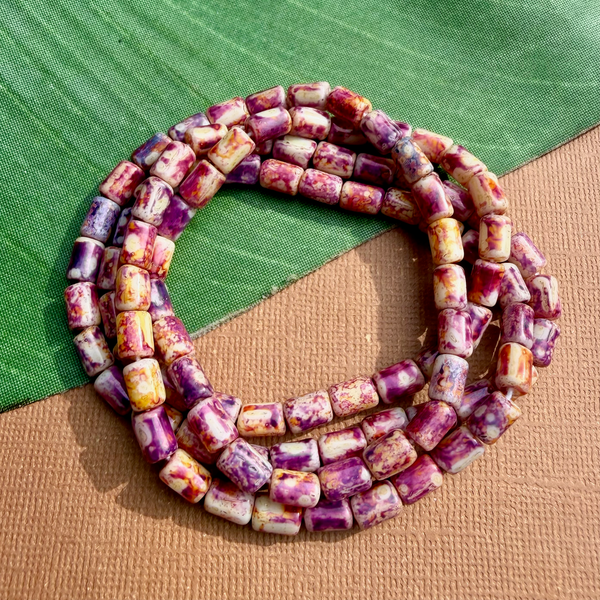 Picasso Purple, Pink, Yellow Cylinders - 45 Pieces