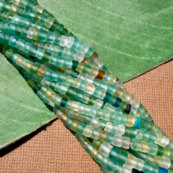 Roman Glass Cylinder 4mm Bead Strands