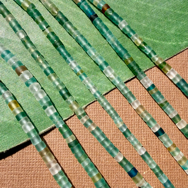 Roman Glass Cylinder 4mm Bead Strands