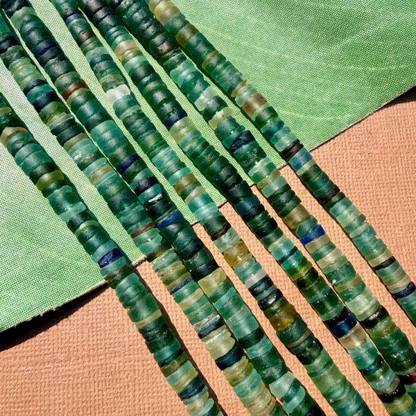 Roman Glass Cylinder 6mm to 7mm Bead Strands