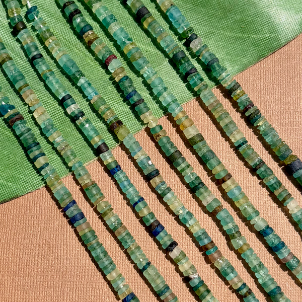 Roman Glass Cylinder 6mm Bead Strands