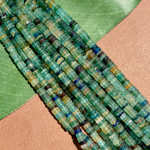 Roman Glass Cylinder 6mm Bead Strands