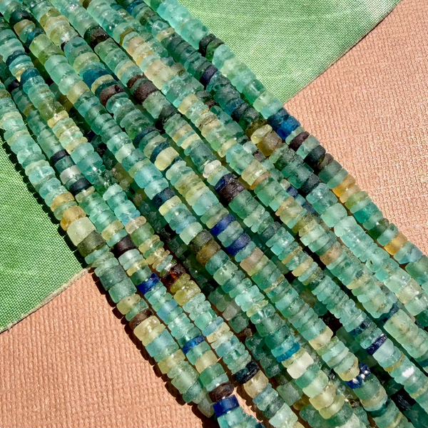 Roman Glass Cylinder 6mm Bead Strands