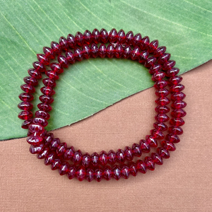 Dark Cherry Red Saucer Beads - 50 Pieces
