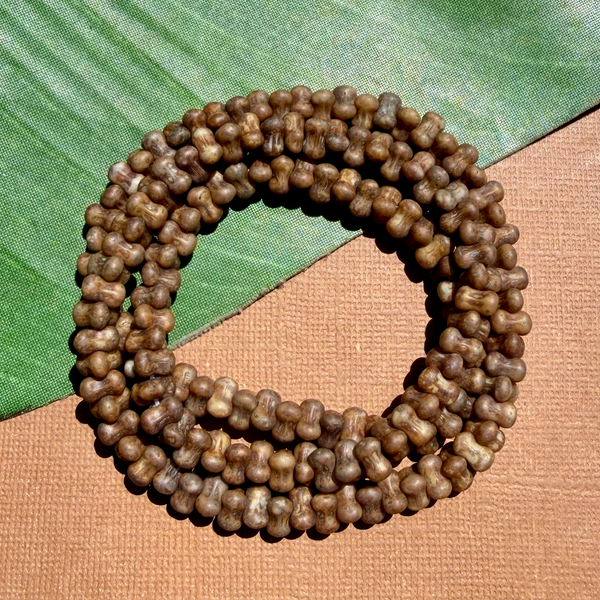 Picasso Brown Dog Bone Triangle Beads - 150 Pieces
