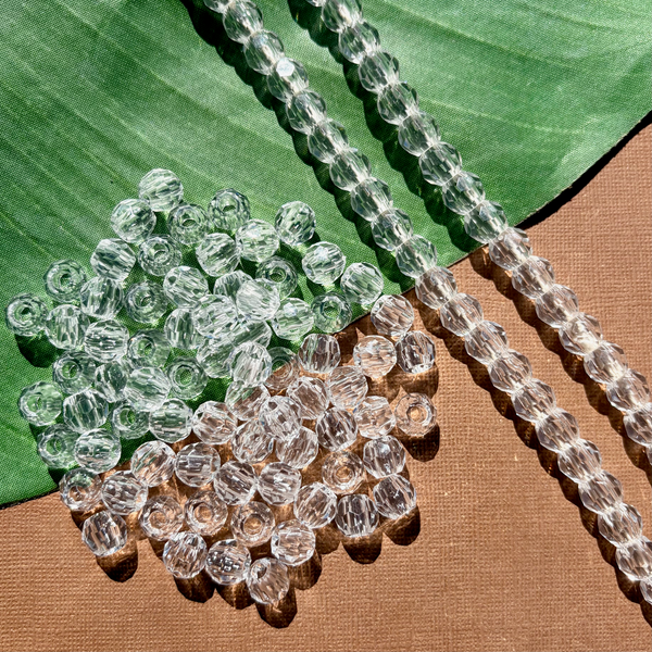 Large Hole Faceted Beads - 75 Pieces
