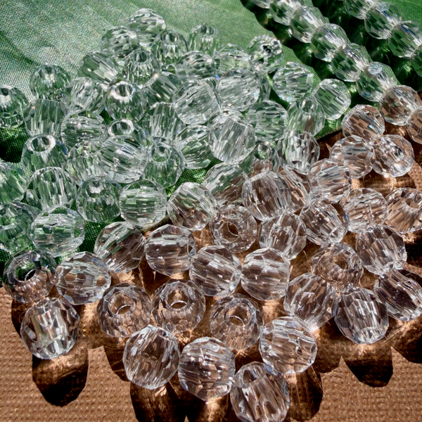 Large Hole Faceted Beads - 75 Pieces