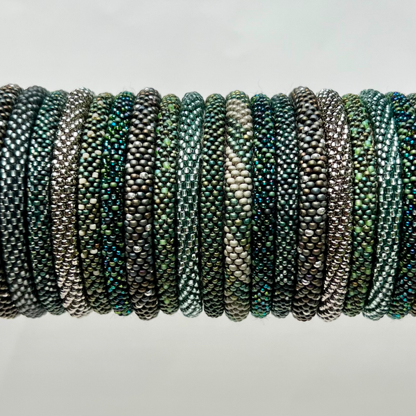 Gray Beaded Bangles #15
