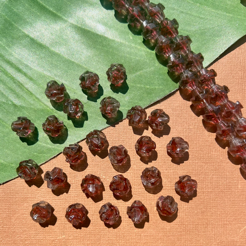 Funky Red & Clear Beads - 50 Pieces