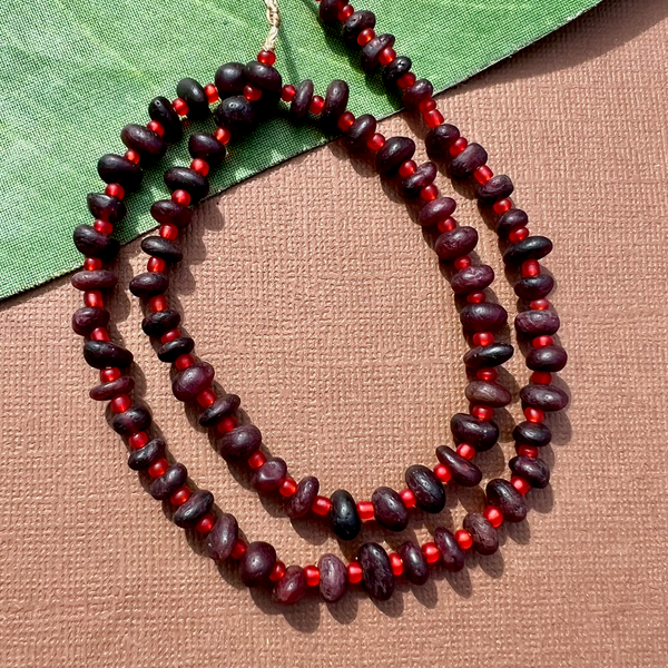 Garnet Pebble Beads - 1 Strand
