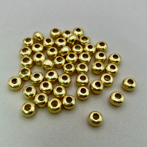 Gold Plated Large Hole Beads - 1 Piece
