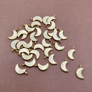 Gold Plated Crescent Moon Hill Tribe Copper Pendants