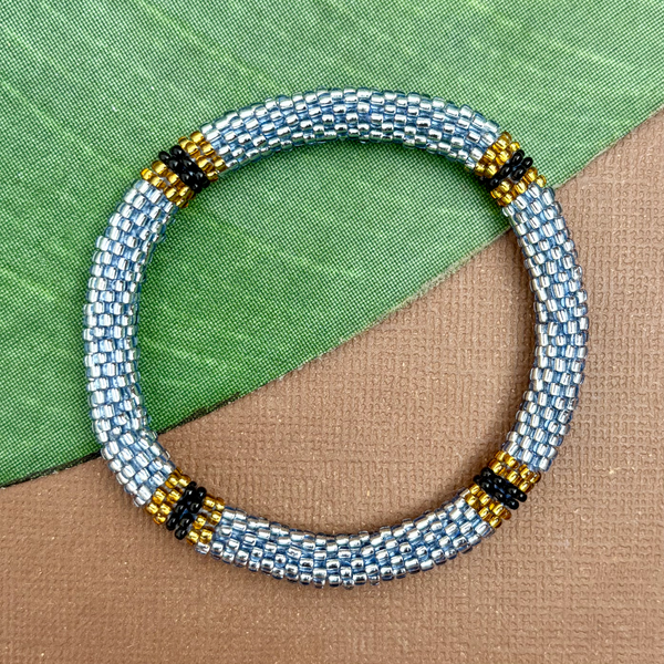 Gray Beaded Bangles #12