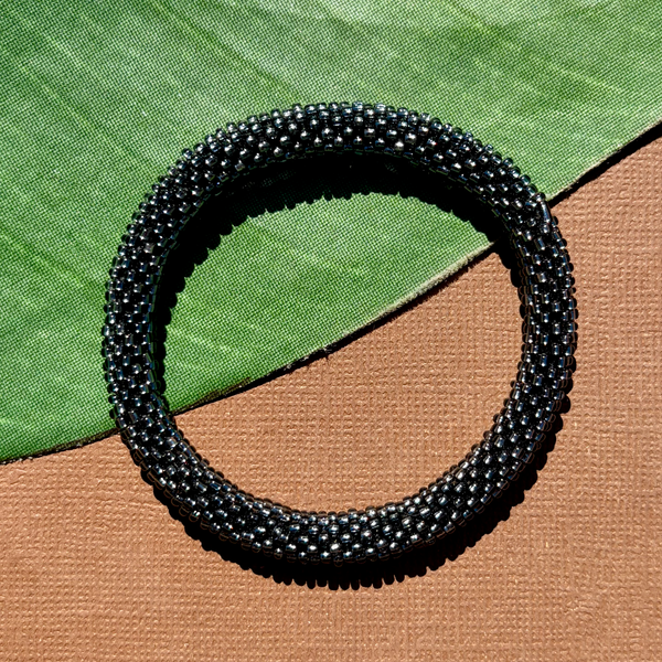 Gray Beaded Bangles #14