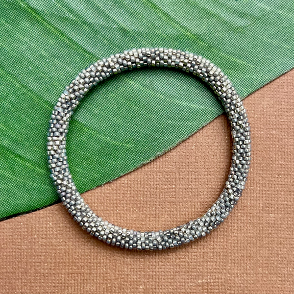 Gray Beaded Bangles #3