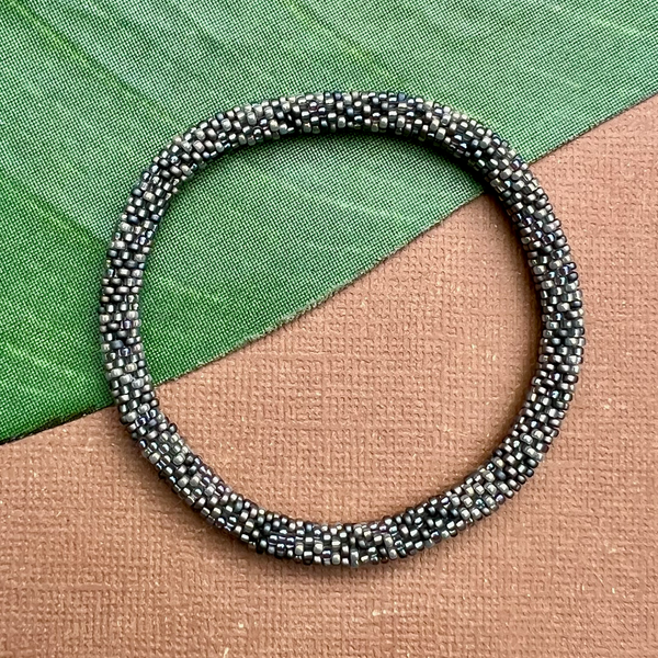 Gray Beaded Bangles #8