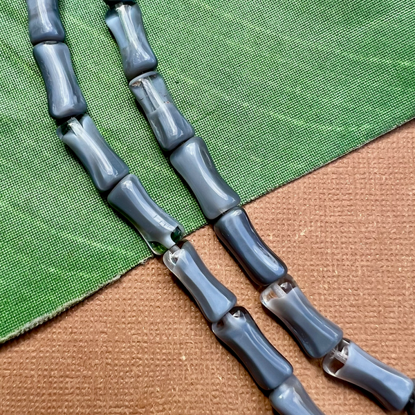 Gray Bone Beads - 55 Pieces