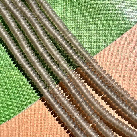 Gray Matte Disc Beads - 100 Pieces