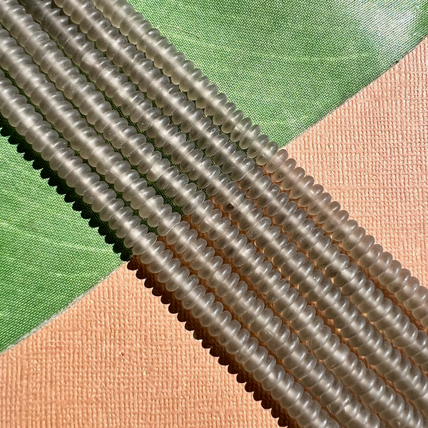 Gray Matte Disc Beads - 100 Pieces