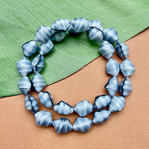 Gray Blue Irregular Diamond Beads - 30 Pieces