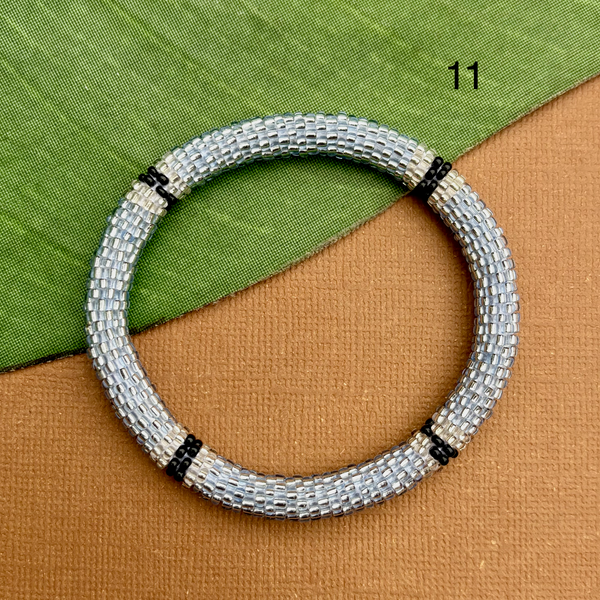Slate (Gray/Blues/Green) Beaded Bangles
