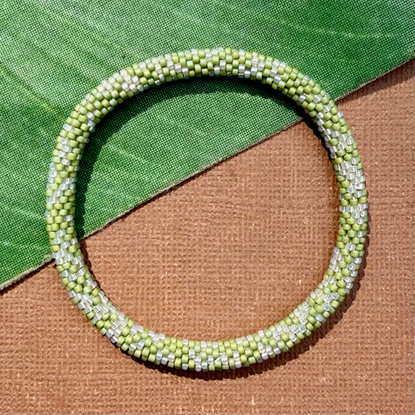 Green Beaded Bangles #22
